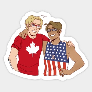 American and Canadian Idiots Sticker